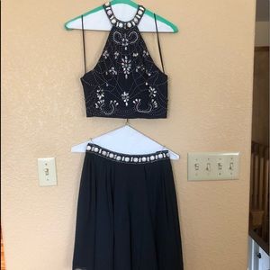 Two piece, navy blue homecoming/formal dress